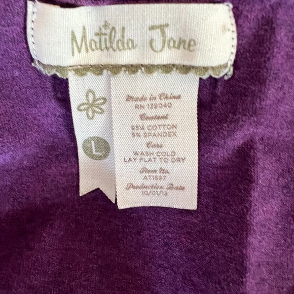 Matilda Jane Womens Top Purple Sleeveless Size L - Picture 3 of 3